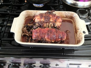 Two bird roast with fig conserve